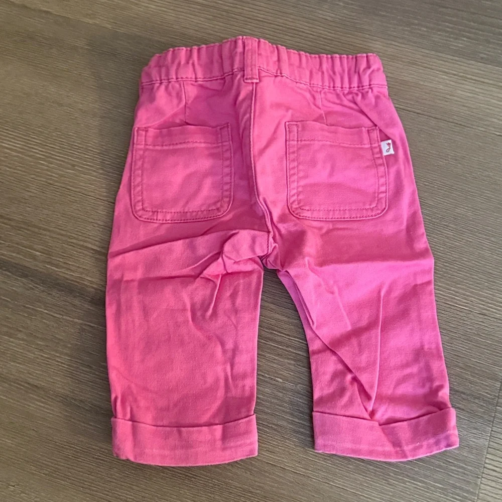 Jacadi baby pink long pants with adjustable waistband size 6 months